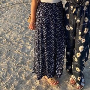 Blue floral maxi skirt